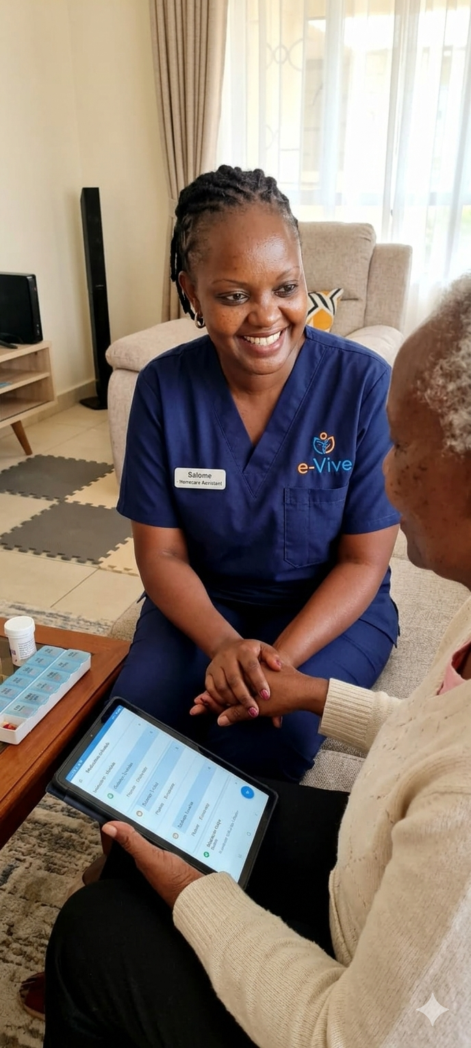 E-Vive HomeCare Assistant with client