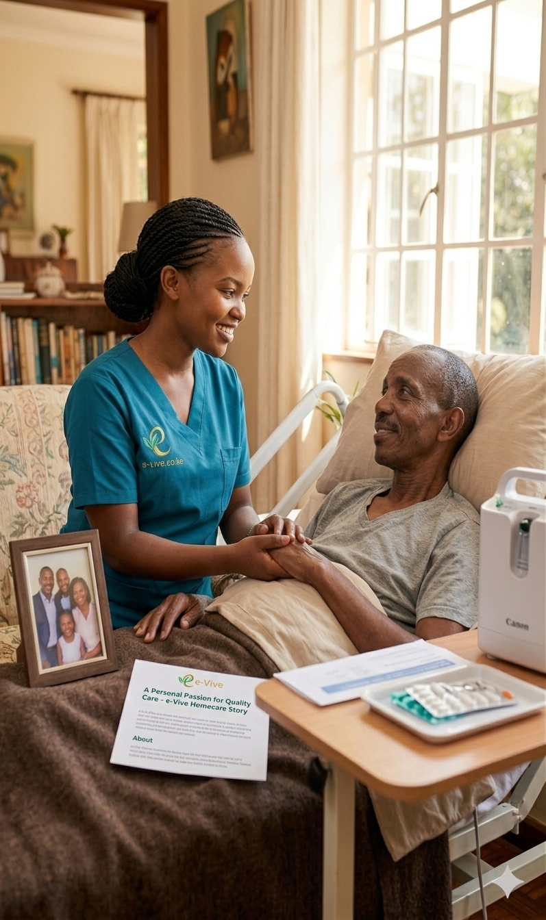 Salome caring for her father at home - the story behind E-Vive